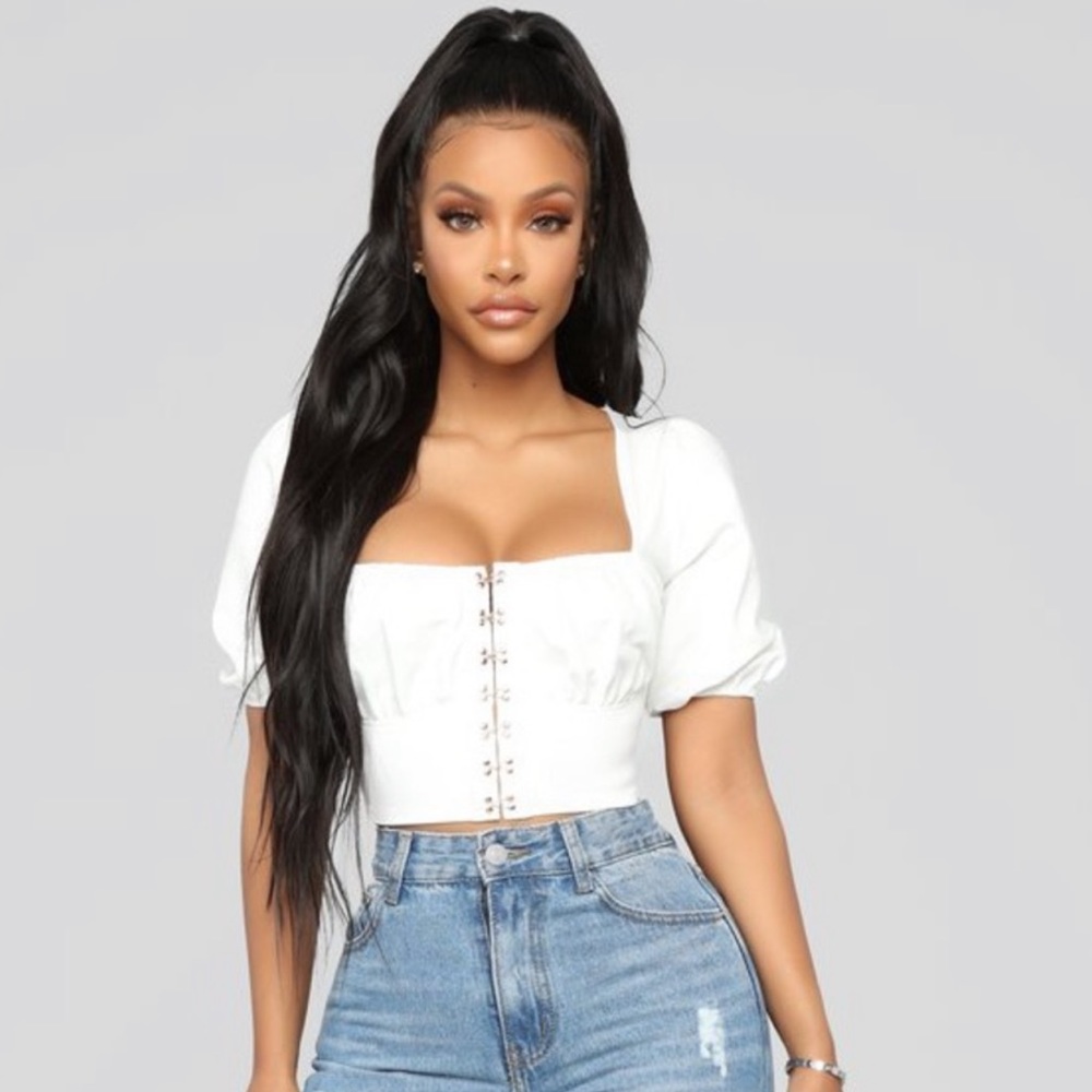 Fashion nova corset  puff sleeve top